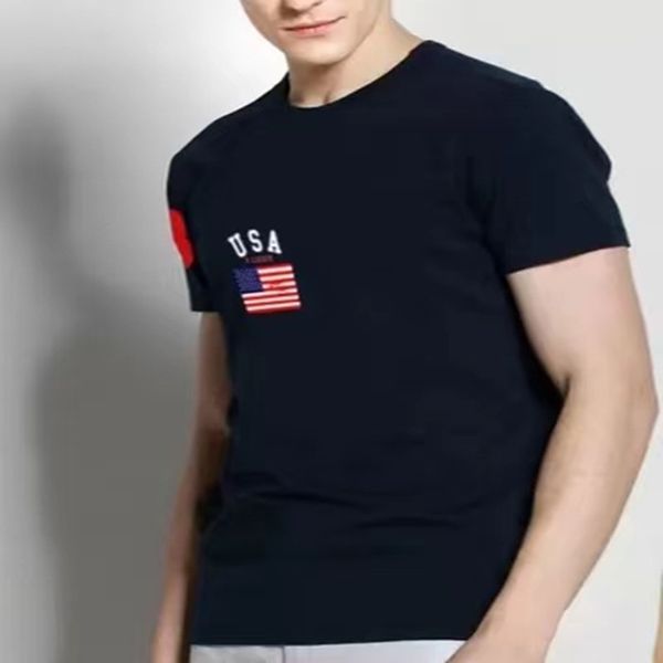 polos shirt men tshirt usa summer new fashion casual short sleeve t shirt cotton men tee shirts dropshipping, White;black